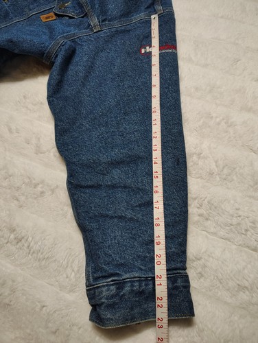 Vintage Carhartt J11DST Denim Flannel Lined Trucker WorkWear Jacket Embroidere L - Picture 10 of 14