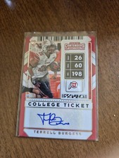 2020  - College Ticket Autographs Terrell Burgess #320 Bowl Ticket (AU, RC)