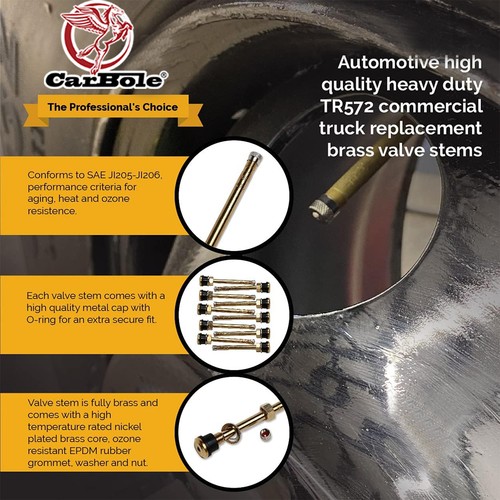50Pack Truck Tire Valve Stem Wheels TR572 22.5 /24.5 For Rim Φ.625".Holes L:4" - Picture 5 of 13