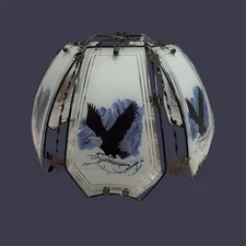 Vintage OK lighting Touch lamp Glass Panels & Shade Eagle Soaring NEW Shade Only