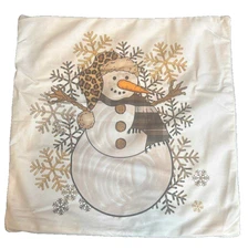 Rustic Winter Snowman Decorative Pillow Covers 18x18 for Home Decor