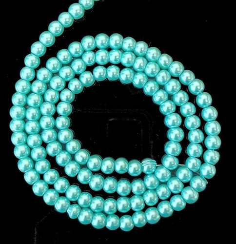 150x 6mm Turquesa Azul Perla Imitación Perla Imitación Vidrio Cuentas Fabricación de Joyería - Imagen 2 de 5