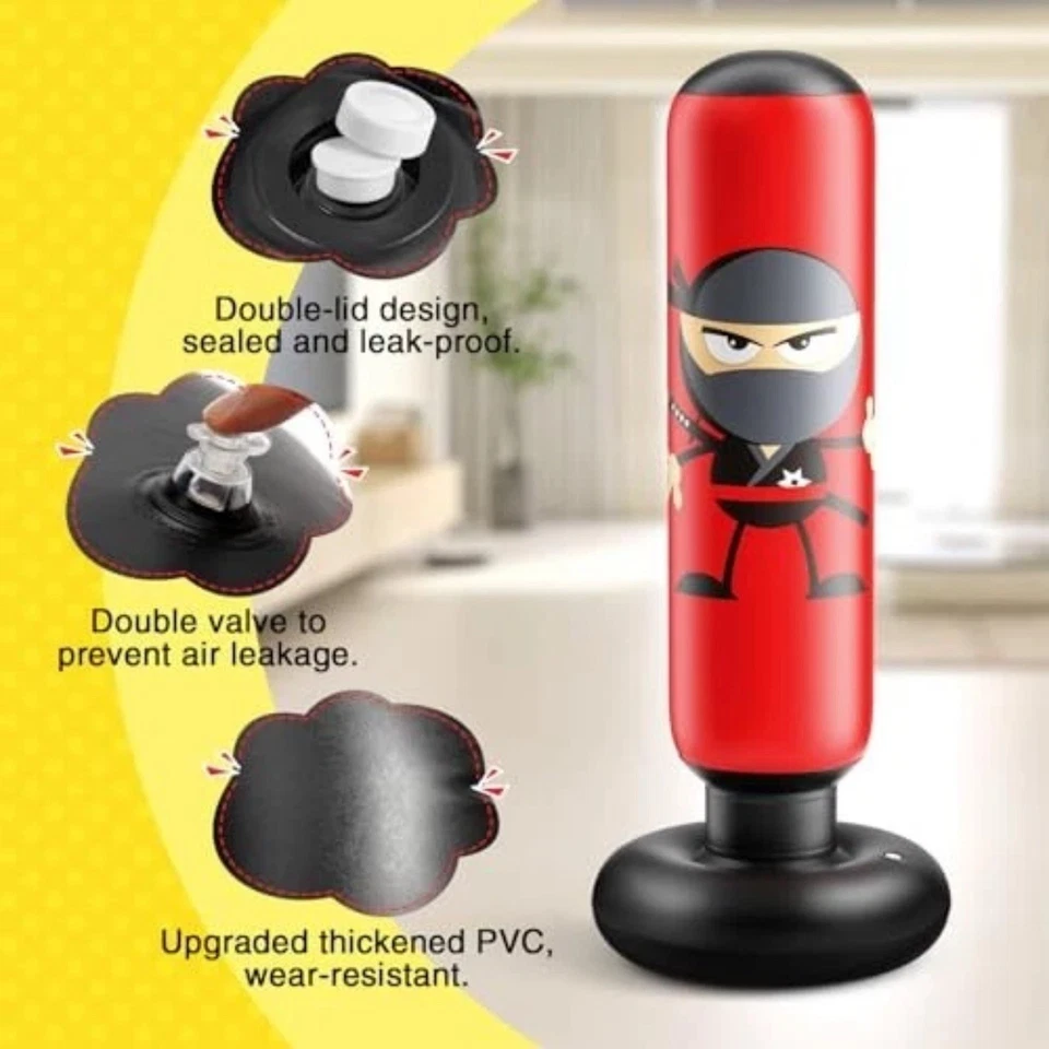 Saco de Boxeo Inflable Niños, Saco de Boxeo Karate Regalos para Niños y Niñas, Foto 2 de 4