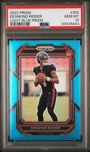MiNT PSA 10 2022 Prizm Desmond Ridder RC Light Blue Prizm Silver #302 Rookie RC