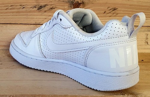 Nike Court Borough Leather Trainers UK3/US3.5Y/EU35.5 AV3171-100 Triple White - Picture 8 of 12