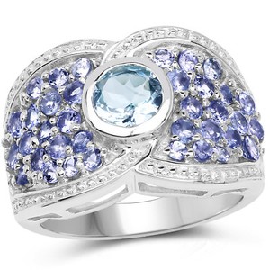 Universal Jewels 925 Sterling Silver Wedding Engagement Cluster Ring 0.90 Ct Genuine Tanzanite Universal Jewels 925 Sterling Silver Wedding Engagement Cluster Ring 0.90 Ct Genuine Tanzanite