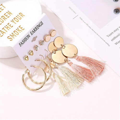 US Set 4 ~ 12 Paar Strass Kristall Perlen Ohrringe Set Damen Ohrstecker Schmuck - Bild 73 von 143