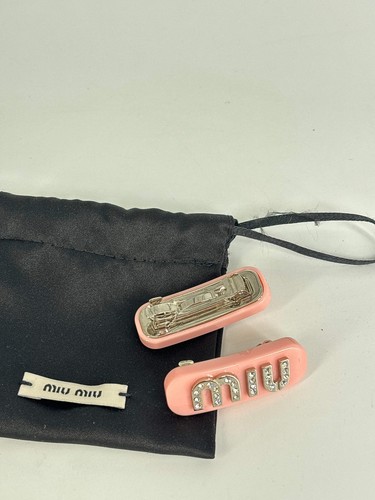 Pink Miu Miu Hair Clip (set of 2) - Picture 2 of 2