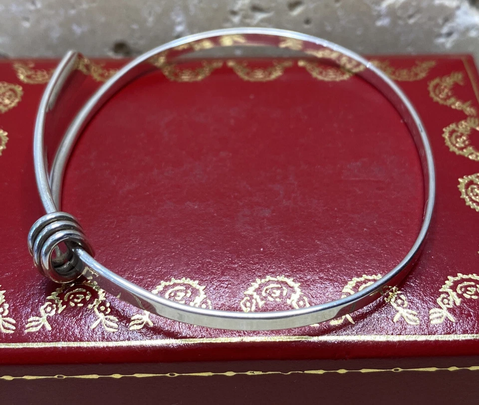 🛑 Ed Levin Sterling Silver Modernist Modern 925 Bali Artisan Cuff Bracelet 7” - Image 4 of 4