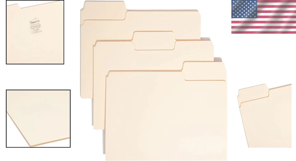 SuperTab Heavyweight File Folders - 50 Letter Size with Oversized 1/3-Cut Tabs - Image 2 of 4