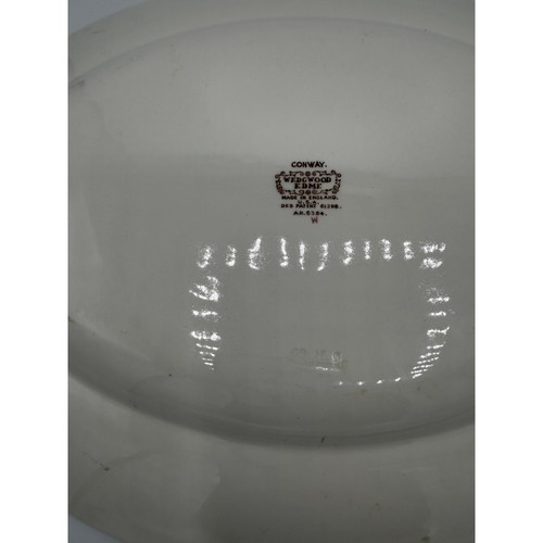 Vintage Wedgewood CONWAY Edme 14" Oval Serving Platter Ribbed Edge Floral Design - Picture 6 of 6