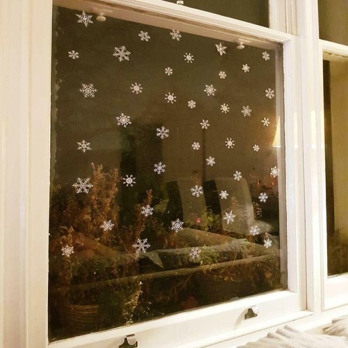 400 pezzi adesivi riutilizzabili fiocchi di neve finestra di Natale adesivi adesivi decalcomania glitter decorazione ~ - Foto 14 di 16