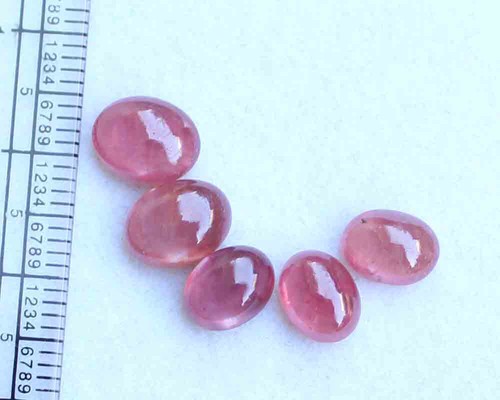Natural Red Ruby Oval Cabochon Loose Gemstone Lot 5 Pcs 7*9 MM 10.20 CT - Picture 1 of 3