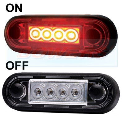 Easy Flush Curved Fit Red Rear Led Marker Lights X8 Truck Van Bar NO Easy Flush Curved Fit Red Rear Led Marker Lights X8 Truck Van Bar NO