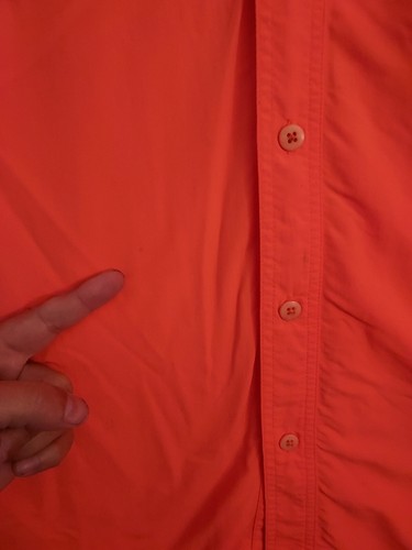 LL Bean Hunting Shirt Mens 2XL XXL Blaze Orange Vented Nylon Mesh Lined Outdoor - Picture 5 of 11