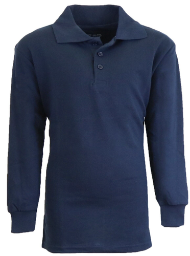 Boy's Long Sleeve Button Pique Polo School Uniform Shirts ( Sizes 4-20 ) NWT - Picture 23 of 28
