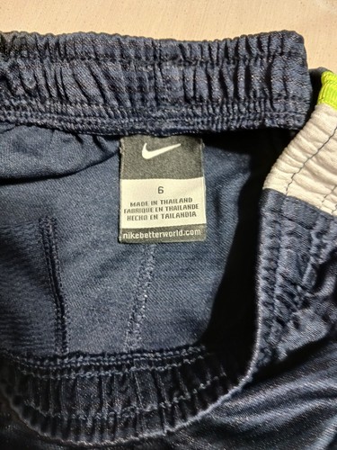 #Set of 2 Boys size S Clothing Nike Shorts Navy Neon Green, White, Elastic Waist - Picture 10 of 11