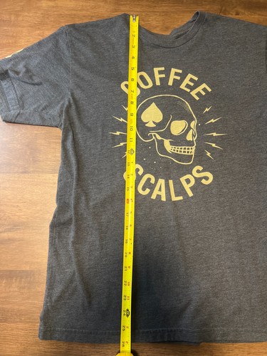 Wash With Souls Coffee Scalps Spade Skull Gray Tee T Shirt Size M Made in USA - Picture 3 of 6