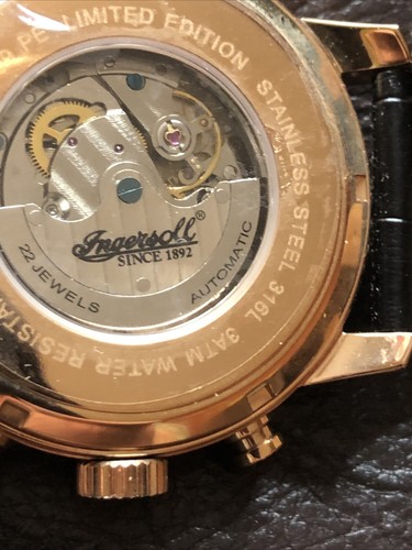 INGERSOLL IN1409 PE AUTOMATIC COOPER BLACK DIAL WATCH DUSTY ROSE LMTD EDITION ๐ - Picture 15 of 24