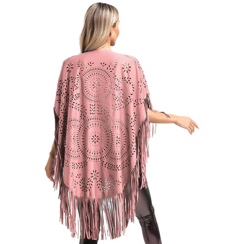 Damen Cape Badeanzug Schal Western Umhang asymmetrisch Clubwear lose Überzieher - Bild 89 von 149