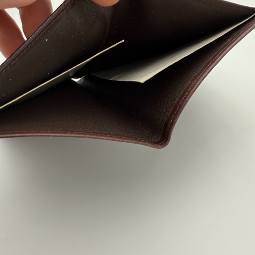 Tumi Wallet Mens Bi Fold Credit Card Brown Leather English Lamb Checkbook - Picture 11 of 13