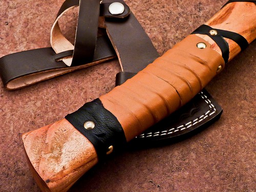 CUSTOM HAND FORGED STEEL VIKING AXE CAMPING HATCHET TOMAHAWK AXE, TR-503 - Picture 10 of 13