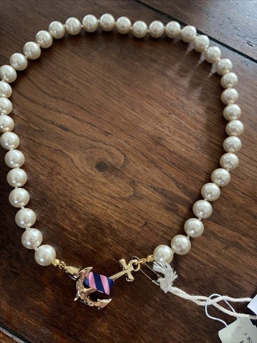 Collana di perle bianche KJP & Co/ Brooks Brothers NUOVISSIMA PREZZO AL PUBBLICO £ 130 chiusura di ancoraggio - Foto 6 di 9