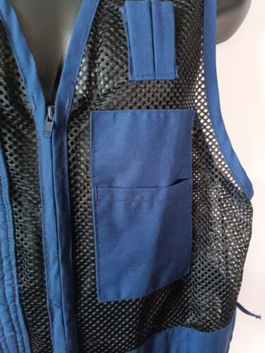 Shooting Vest Mens Size 44 Navy w/Black Mesh Made in USA Top of the Line Sports - Picture 4 of 6