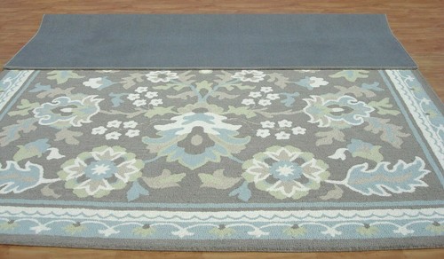 Alfombra Emerson Gris Azul Oriental Moderna Lazo Acolchada a Mano 100% Lana - Imagen 2 de 10