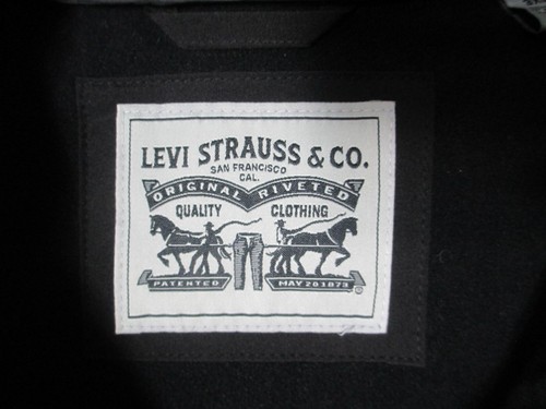 Levi Strauss Co. Herren 3XL Full Zip schwarz Fleece gefüttert Kapuze Jacke Taschen NEU - Bild 6 von 9