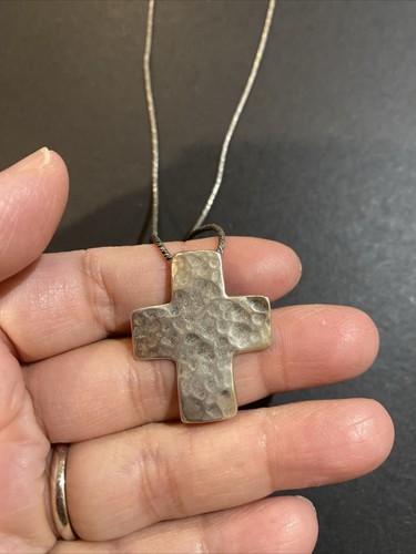 SILPADA Sterling Silver Hammered Cross Pendant with Original Chain Necklace - Picture 4 of 6