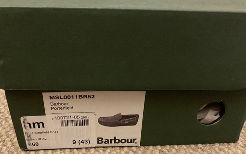 Barbour slippers Size UK9 EU43 brown porterfield moccasins. BNIB. - Picture 5 of 5