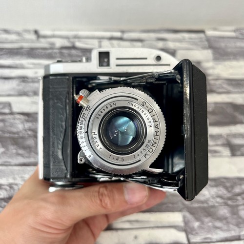 Konishiroku Pearl Folding Film Camera Hexar 75mm F4.5 Lens Vintage Rare!! - Picture 14 of 20