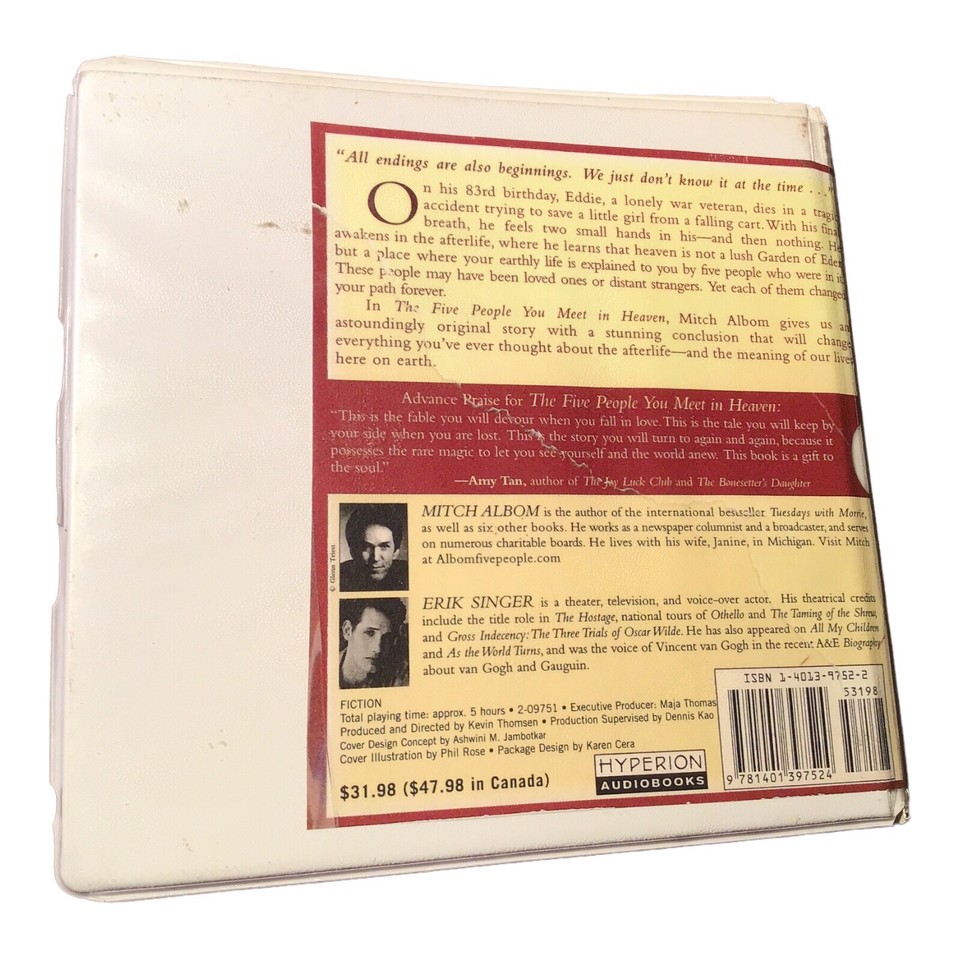 5 People You Meet In Heaven Audiobook The Five People You Meet in Heaven by Mitch Albom 2003 CD Audiobook