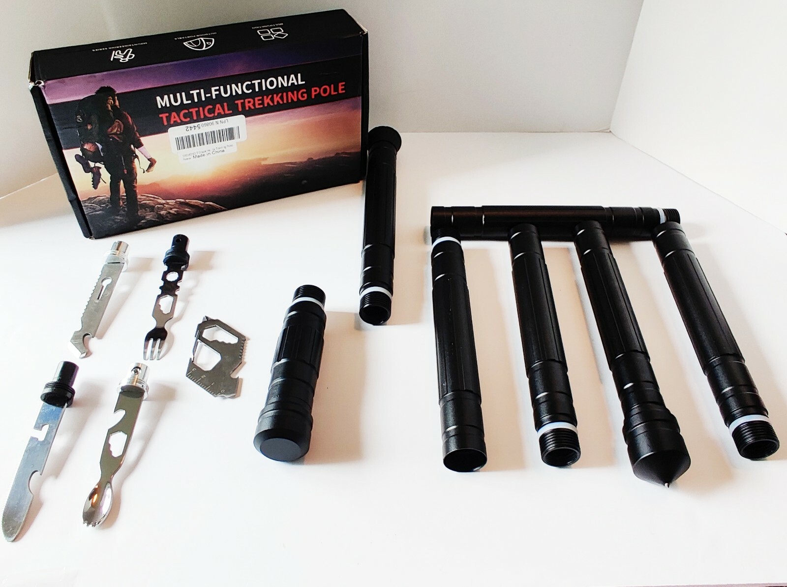 Multi-Functional TACTICAL TREKKING POLE, New, Hiking, Outdoors