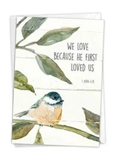  - Anniversary Greeting Card with Envelope - Loving Stationery Scripture Birds