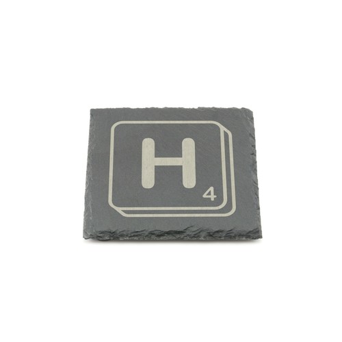 Personalised Coaster, Scarbble Initial Laser Engraved Slate 100mm Coffee Tea - Picture 13 of 31