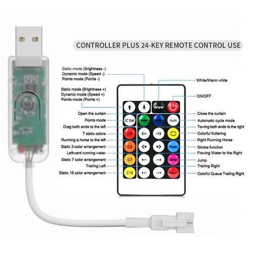 WIFI APP RGB IC USB WS2812B LED Strip Light music TV PC Backlight DC5V led tape - Picture 11 of 21