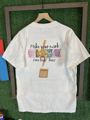 Vintage Y2K Albert Einstein Size Large White 30 Hour Famine T-Shirt