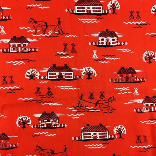 Vintage Handkerchief Red Bandana Pioneer Farmer - Bild 4 von 7