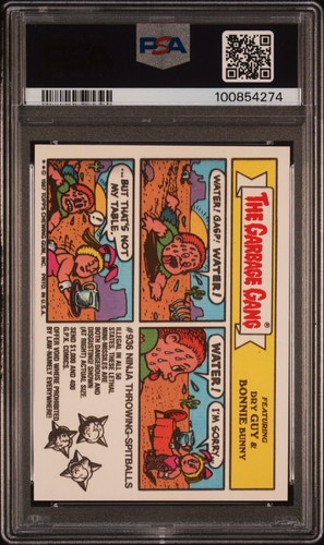 Cubo de basura 1987 calcomanías para niños falso iris #391b tarjeta comercial PSA 9 como nuevo pop 12 - Imagen 3 de 4