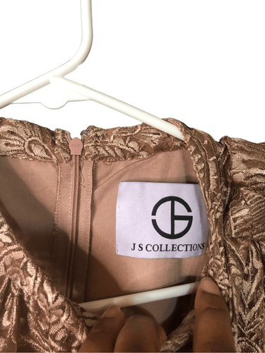 JS Collections Damen Kleid Größe 16 Champagner Häkel Hochgeschlossen Reif Silvester - Bild 5 von 10