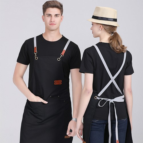 1pc Unisex Chef Adjustable Cooking Apron with Pockets For Kitchen Restaurant - Picture 4 of 23