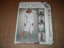 McCall's Pattern 4311 Misses' Lined Jacket, Lined Top, Skirt, Pants  6 ~ 12  Unc