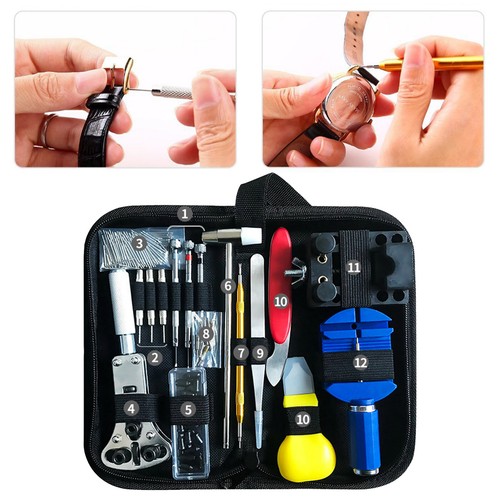 147 pcs Watch Repair Kit Watchmaker Back Case Link Pin Spring Bar Remover Opener - Picture 8 of 13