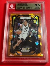 2023-24 Panini Prizm Keyonte George RC Rookie Orange Cracked Ice SP BGS 9.5