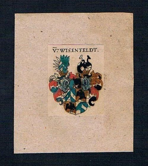 17.Jh Wisenfeldt Crest Copperplate Heraldry Coat Of Arms Crest Heraldry 17.Jh Wisenfeldt Crest Copperplate Heraldry Coat Of Arms Crest Heraldry