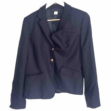 J.Crew Women's Black Button Up 100 Wool Schoolboy Blazer Size 10