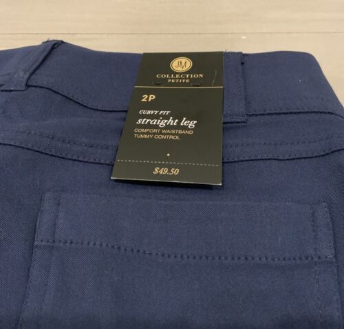 Jm Collection Tummy-Control Straight Leg Comfort Fit Pants Intrepid Blue SZ 2P - Picture 12 of 19