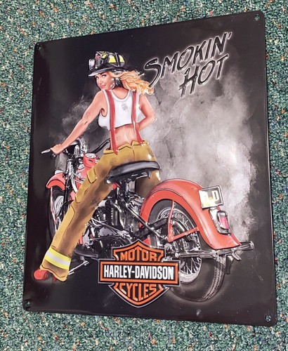 Ande Rooney Harley Davidson Smokin' Hot Tin Sign, 13 x 15 inches - 2014